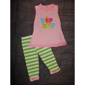 Easter Hip Hop Girls Pink Tunic Leggings Outfit